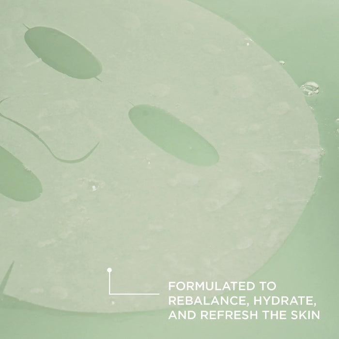 Green skincare product with text on a green background