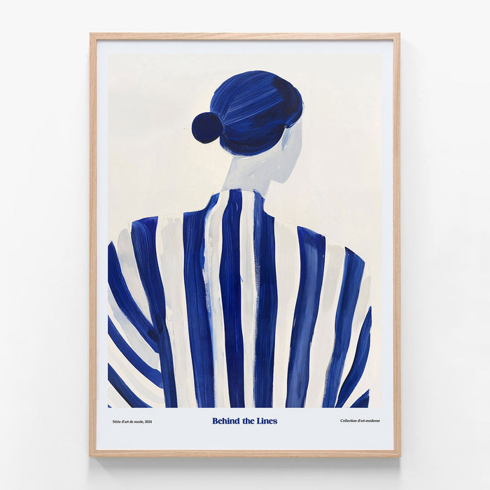 Behind the Lines oak framed print