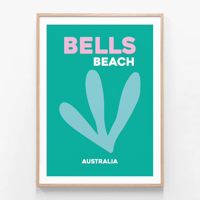 Bells Beach 2 oak framed art print
