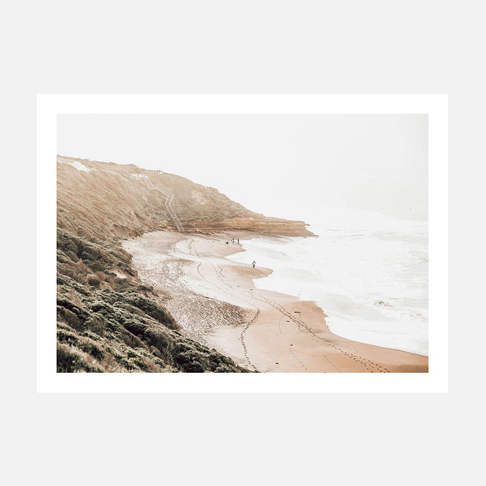 Bells Beach Surfers wall art print, Australian coastal beach print