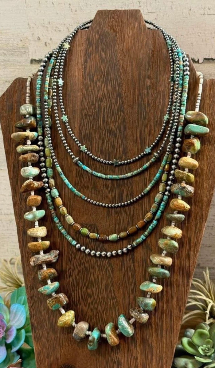 Blue-Green Turquoise Heishi Choker – 14"