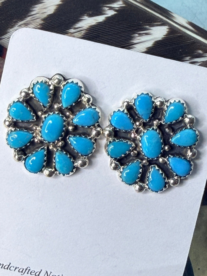 Blue Ridge Turquoise Cluster Earrings by P. Spencer