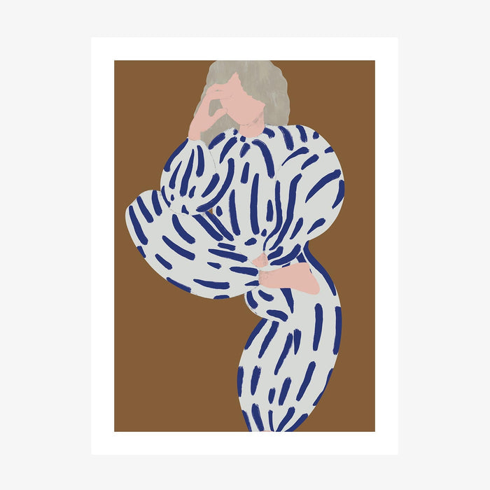 Blue Stripe Pyjamas wall art print
