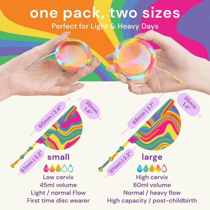 Bodyotics Comfidisc Menstrual Discs with String | Rainbow Edition
