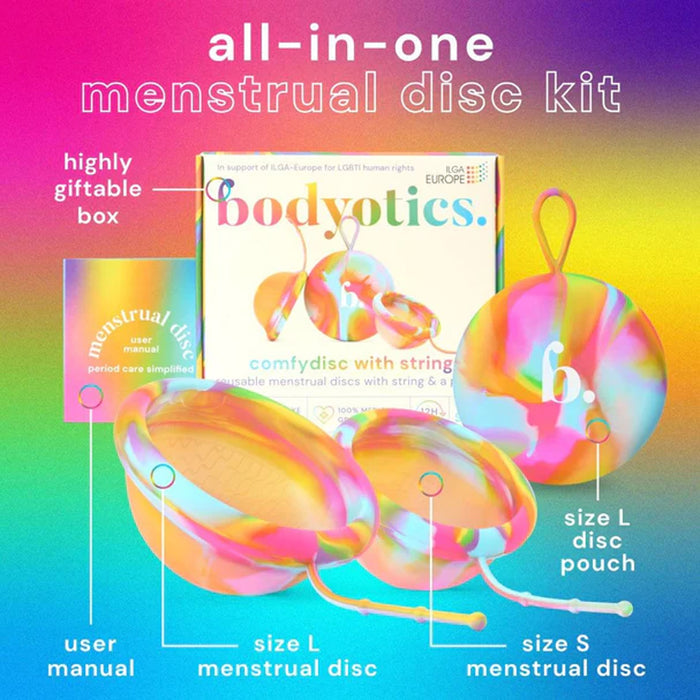 Bodyotics Comfidisc Menstrual Discs with String | Rainbow Edition