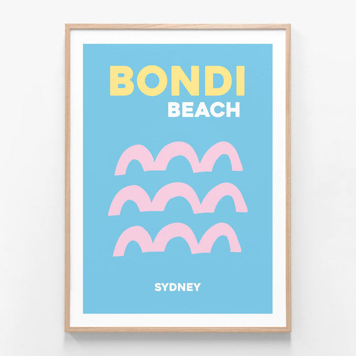 Bondi Beach 2 oak framed art print