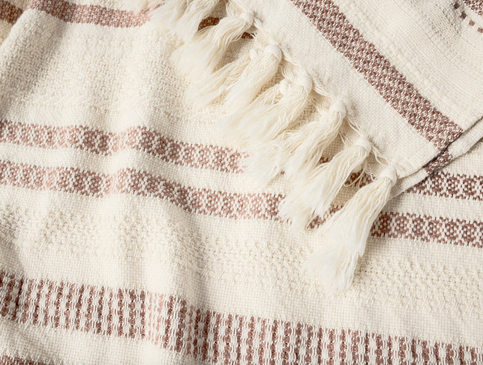 Bonita Organic Throw + Decorative Pillow Cover Set
