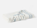 Bonita Organic Throw - Coyuchi | Soft White w/Pacific Blue