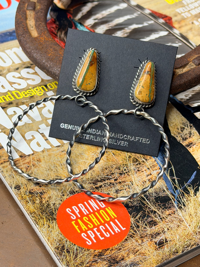 Boulder Turquoise Hoops by Elouise Kee
