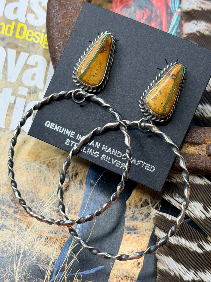 Boulder Turquoise Hoops by Elouise Kee