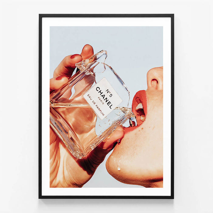Broken Glass wall art print in black frame