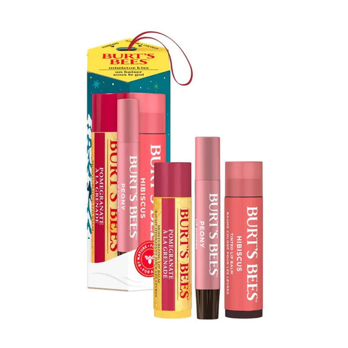 Burt's Bees Mistletoe Pink Kiss Trio Gift Set