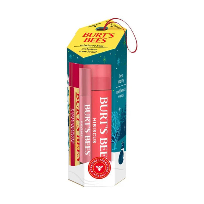 Burt's Bees Mistletoe Pink Kiss Trio Gift Set