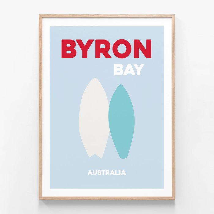 Byron Bay 1 oak framed art print