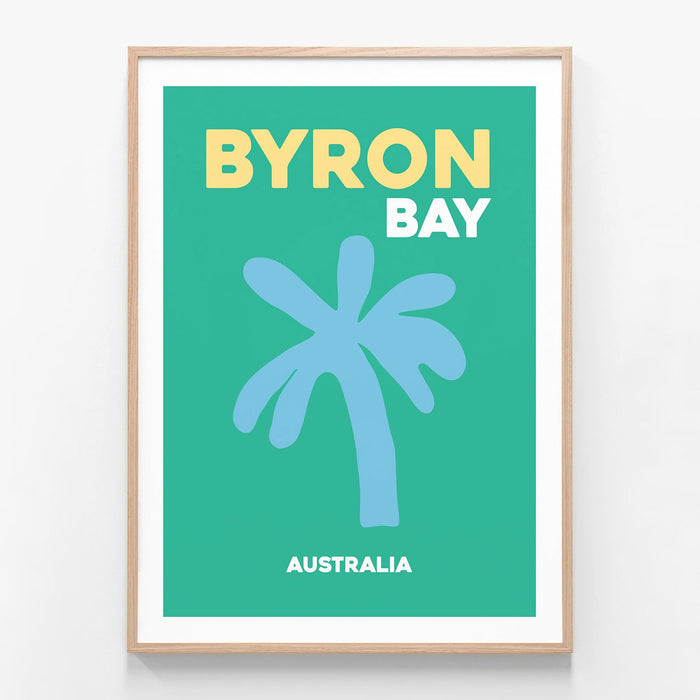 Byron Bay 2 oak framed art print