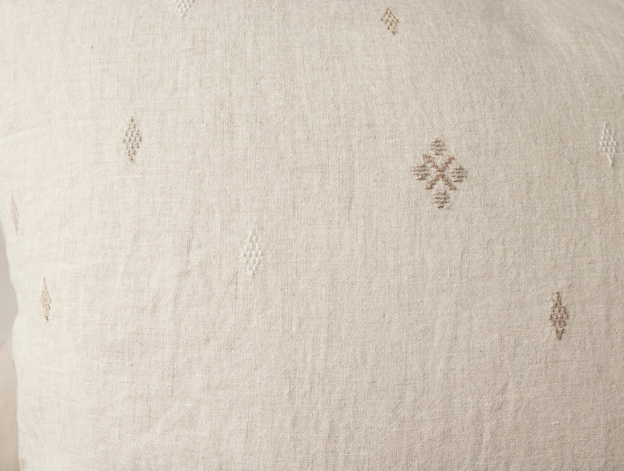 Cambria Embroidered Organic Linen Sham