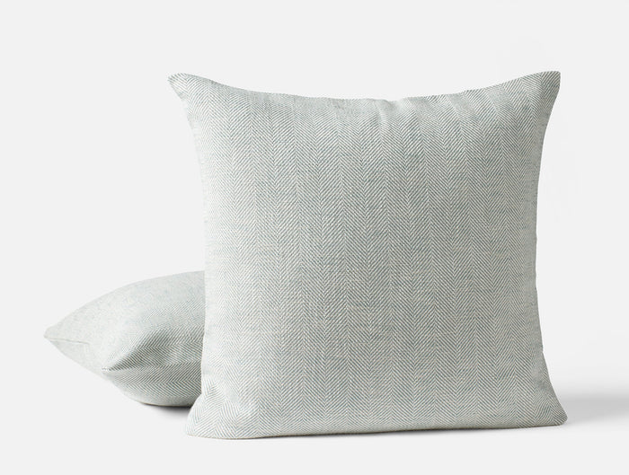 Canyon Organic Decorative Pillow Cover - Coyuchi | Lagoon Herringbone