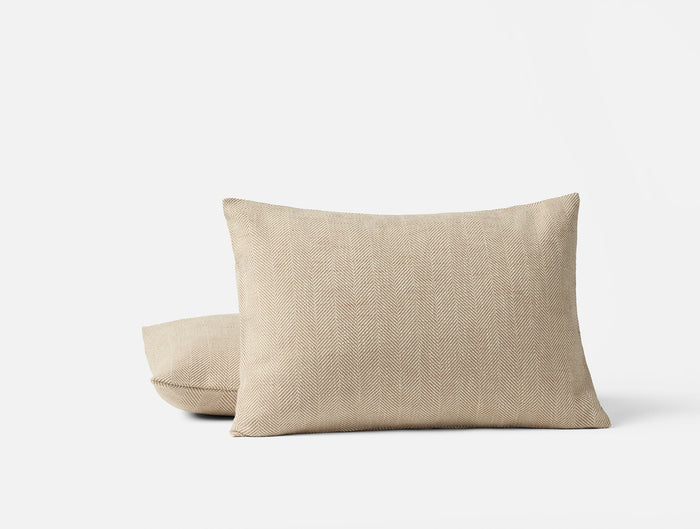 Canyon Organic Decorative Pillow Cover | Praline Herringbone
