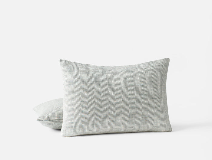 Canyon Organic Decorative Pillow Cover - Coyuchi | Lagoon Herringbone