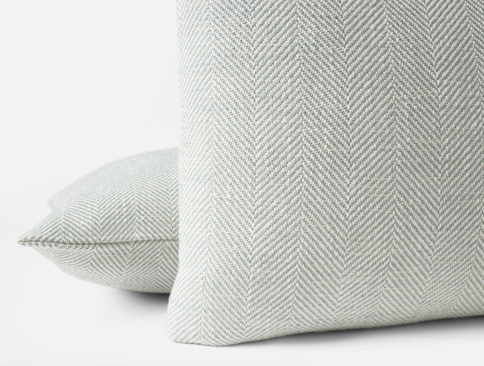 Canyon Organic Decorative Pillow Cover - Coyuchi | Lagoon Herringbone