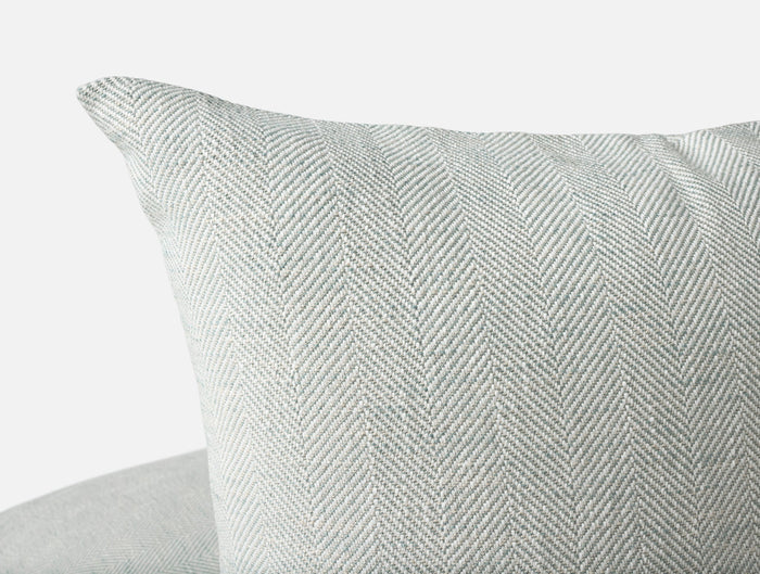 Canyon Organic Decorative Pillow Cover - Coyuchi | Lagoon Herringbone
