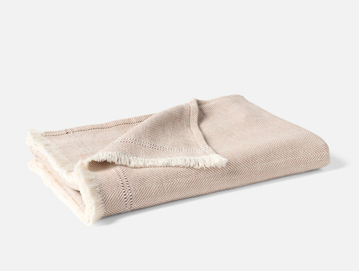 Canyon Organic Throw - Coyuchi | Praline Herringbone
