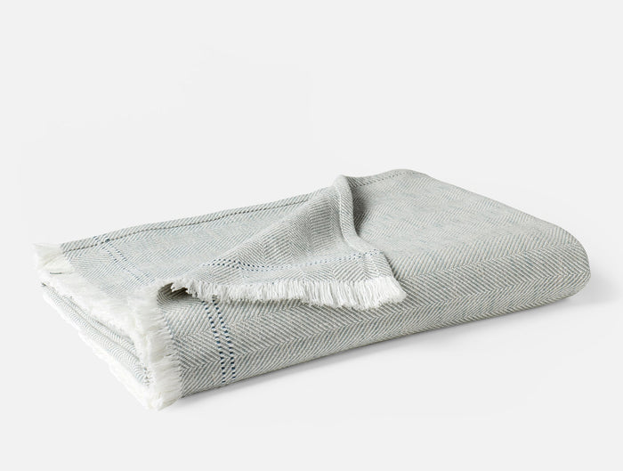Canyon Organic Throw - Coyuchi | Lagoon Herringbone