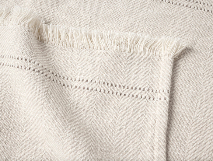 Canyon Organic Throw - Coyuchi | Oyster Herringbone
