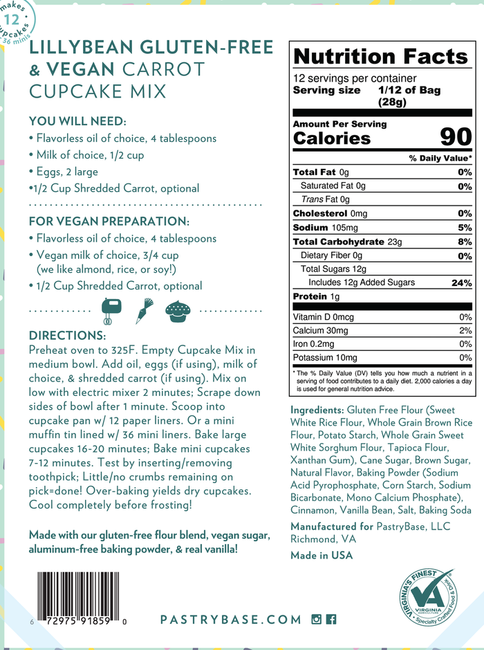 Carrot Cake Cupcake Mix (Vegan & Gluten-Free)