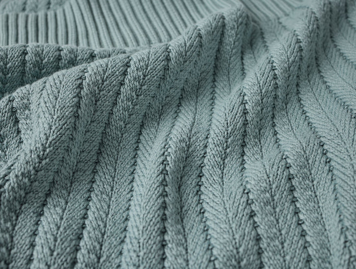 Casa Loma Organic Knit Throw | Lagoon