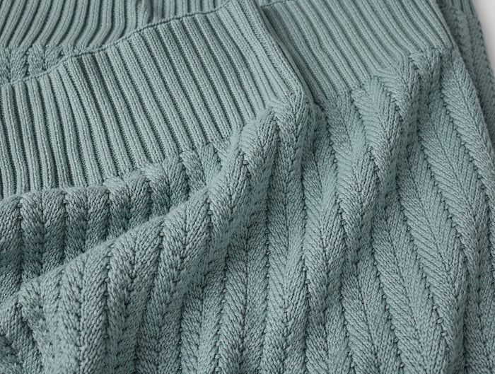 Casa Loma Organic Knit Throw | Lagoon