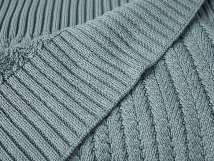 Casa Loma Organic Knit Throw | Lagoon