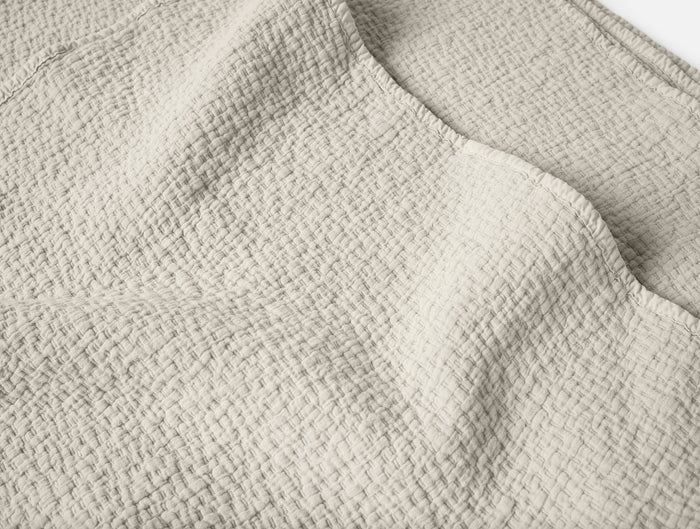Cascade Organic Matelasse Blanket - Coyuchi | Stone