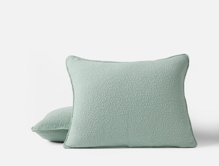 Cascade Organic Matelasse Sham - Coyuchi | Seafoam