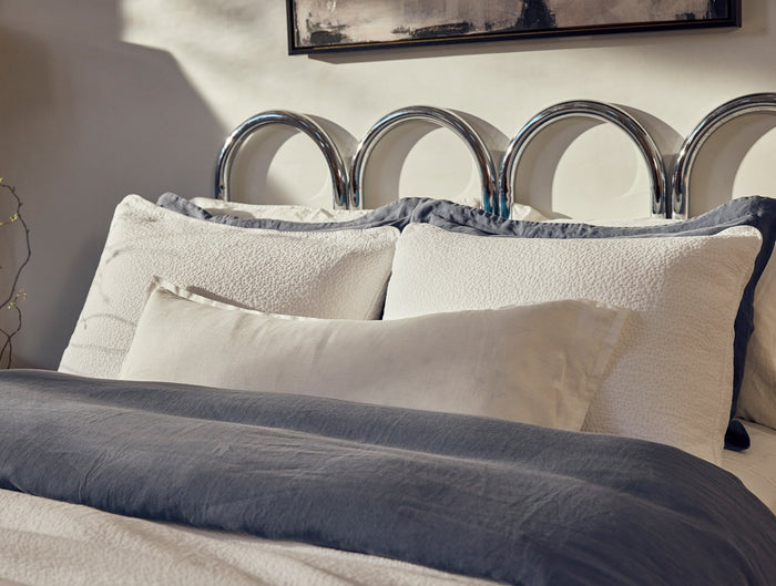 Cascade Organic Matelasse Sham | Alpine White