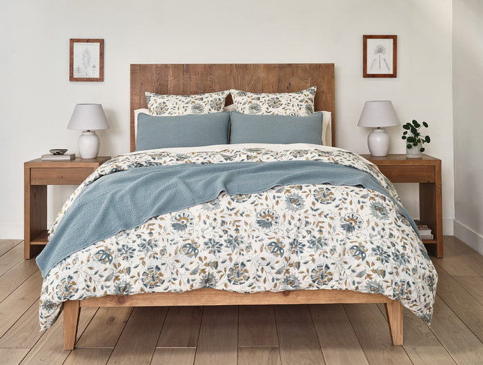 Cascade Organic Matelasse Sham | Lagoon