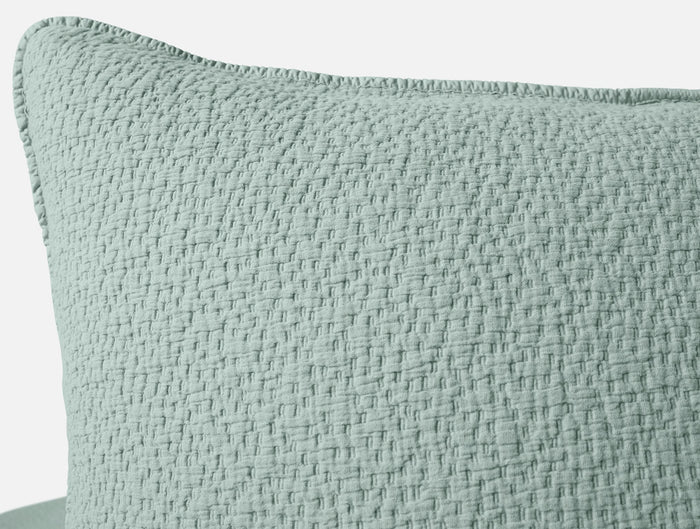 Cascade Organic Matelasse Sham - Coyuchi | Seafoam