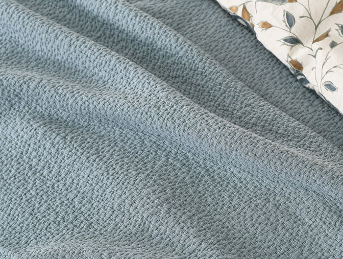 Cascade Organic Matelasse Sham | Lagoon