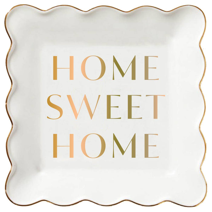 Ceramic Trinket Tray | Home Sweet Home - 6"x6"