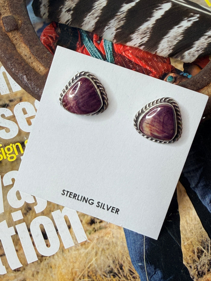 Chassity Belone Purple Spiny Earrings