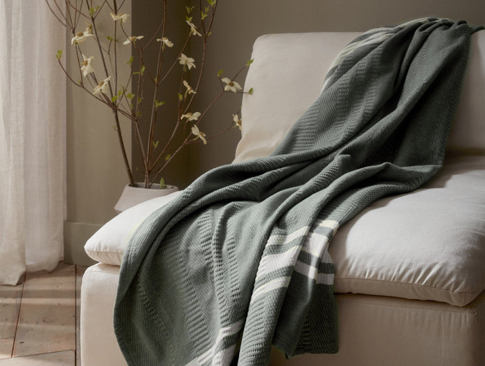 Cirrus Supersoft Organic Cotton Throw  | Cypress