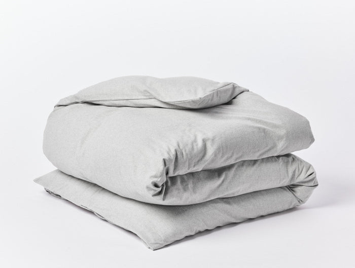 Cloud Brushed™ Organic Flannel Duvet Cover | Pale Gray Heather