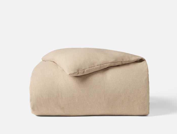 Cloud Brushed™ Organic Flannel Duvet Cover | Camel Heather