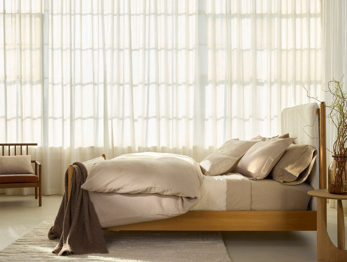 Cloud Brushed™ Organic Flannel Duvet Cover | Camel Heather