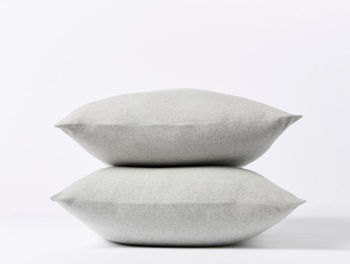 Cloud Brushed™ Organic Flannel Pillowcases | Pale Gray Heather
