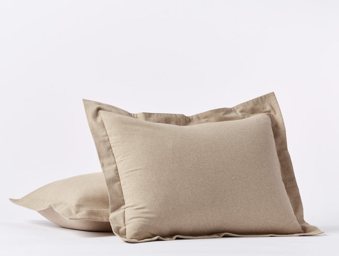 Cloud Brushed™ Organic Flannel Sham | Camel Heather