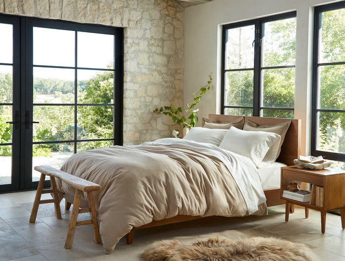 Cloud Brushed™ Organic Flannel Sham | Camel Heather