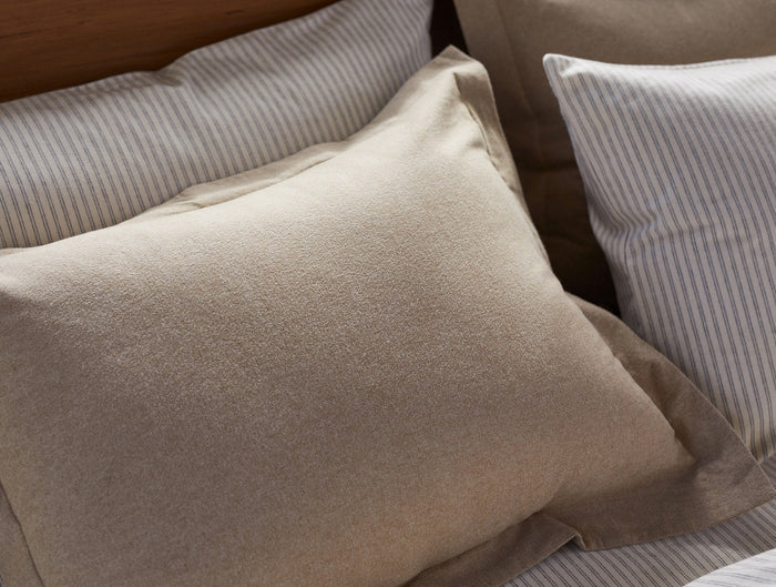 Cloud Brushed™ Organic Flannel Sham | Camel Heather