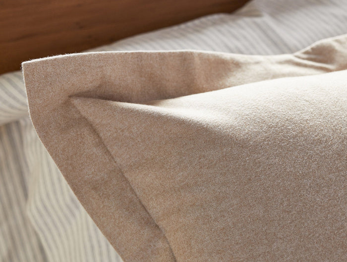 Cloud Brushed™ Organic Flannel Sham | Camel Heather