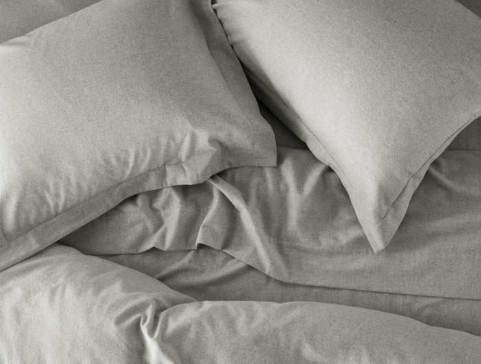 Cloud Brushed™ Organic Flannel Sheet Sets | Pale Gray Heather